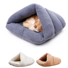Тапочки дизайн собака лежак для домашнего животного для маленьких собак мягкая теплая зимняя кошка спальный мешок Подушка плюшевый щенок гнездо питомник пещера диван коврик