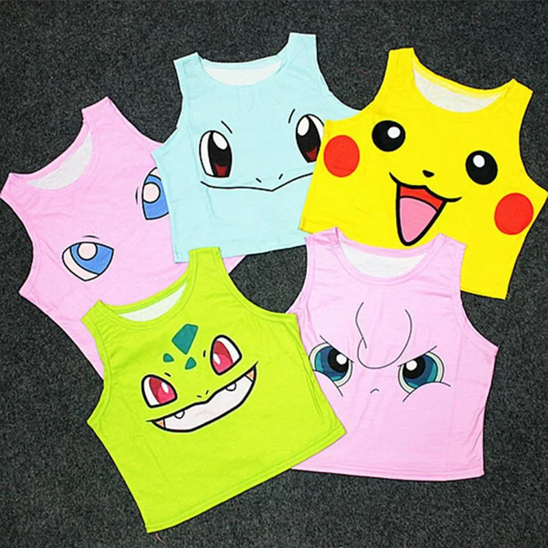 

Fit 32A-36B Stretch Bustier Crop Top Harajuku Summer Style Print Bird Pineapple Palm Letter Women Top