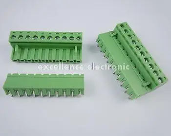 

10Pcs 5.08mm Pitch Right Angle 10 pin 10 way Screw Terminal Block Plug Connector 2EDG