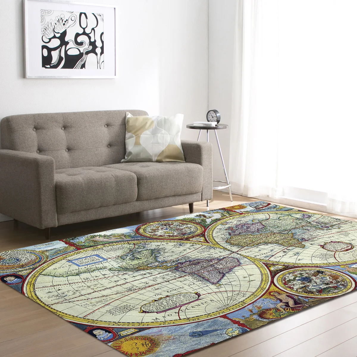 Zeegle карта мира ковры для Гостиная анти-скольжения офисное кресло коврики Спальня ковры прикроватной кабинет коврик - Цвет: Map 05