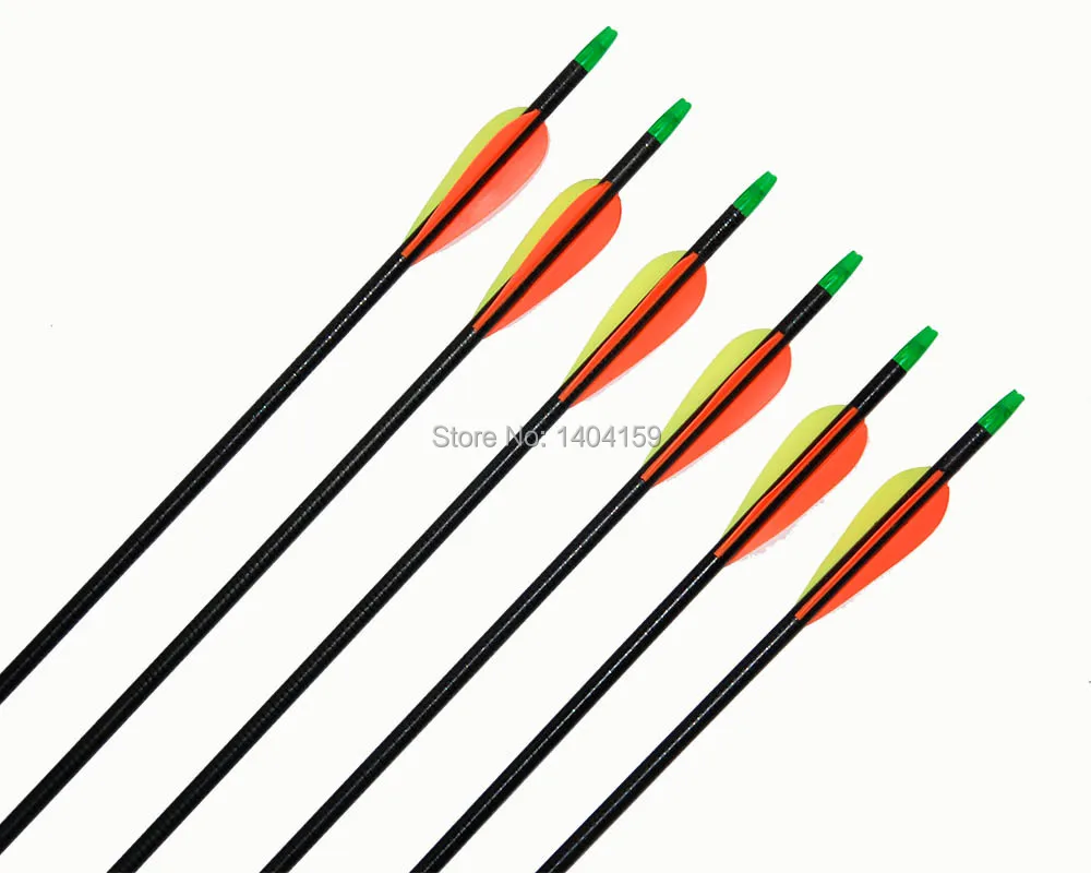 12 pieces archery glassfiber arrow with 3 inch vane shooting arrows for