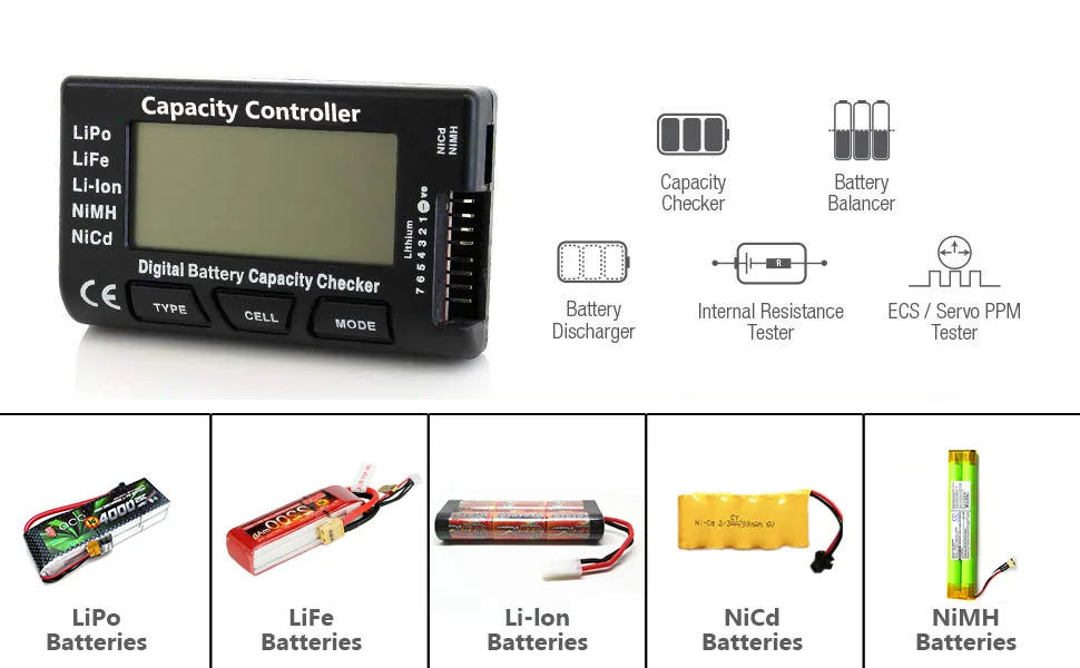 CellMeter 7 V2 с функцией баланса Digital Батарея Ёмкость измеритель напряжения для