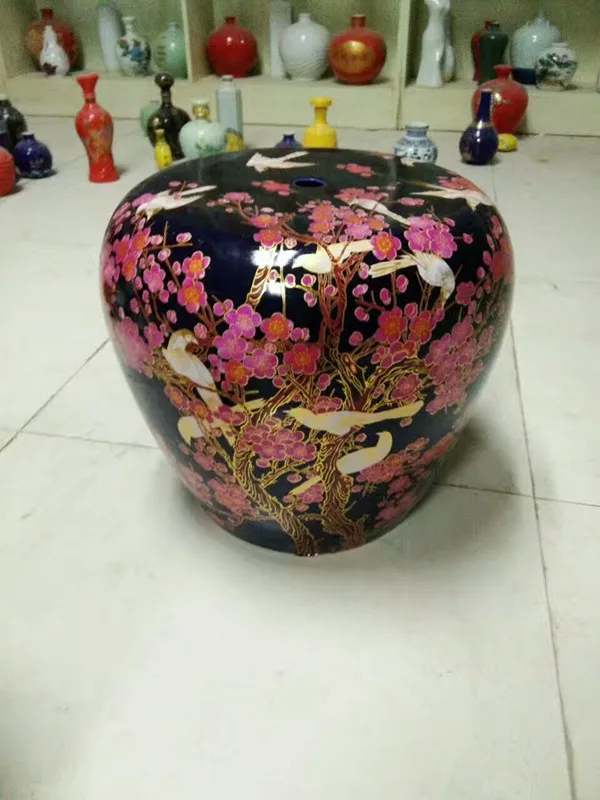 Chinese red ceramic toilet stool in bride shoes stool