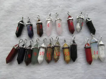 

12sets Chakra Stone Pendants Opalite Gemstone, Mookaite Jasper Stone pink Quartz,Turquoise,Jade ,lapis lazulie aventurine Sharp