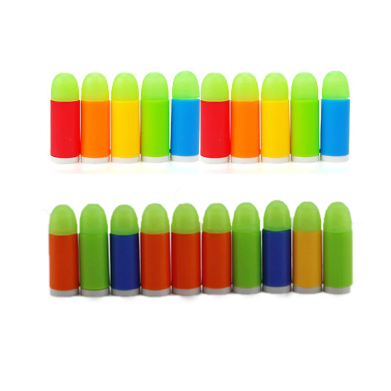 100pcs/lot Mini Luminous Soft Bullets Mini Colorful Soft Bullet Pistol