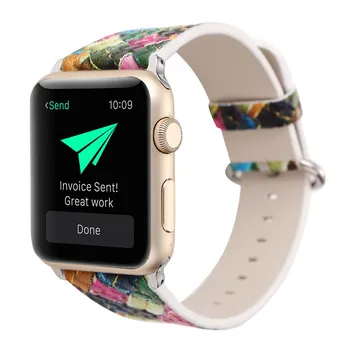 

Del Color Checkered Leather Strap Replacement Band Watchband For Apple Watch 42mm td1103 Dropship