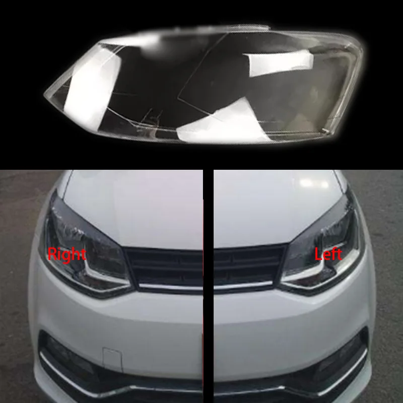 

For VW POLO hatchback 14-16 front headlamps transparent lampshades lamp shell masks headlights cover lens Headlight glass