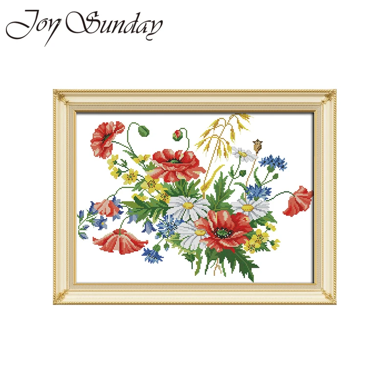 Cross Stitch Embroidery Kit Floral Daisy Counted Cross Babies 14 11ct