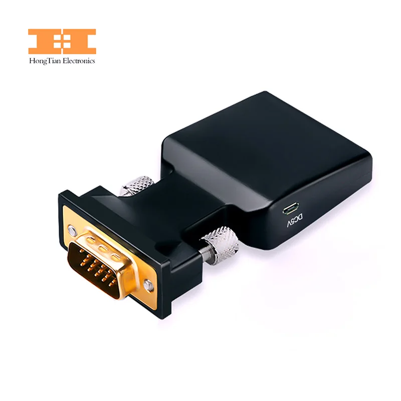 VGA to HDMI Adapter micro USB interface HDMI Female to VGA Male Converter with AUX Audio 3.5mm Port for PC Laptop TV Projector