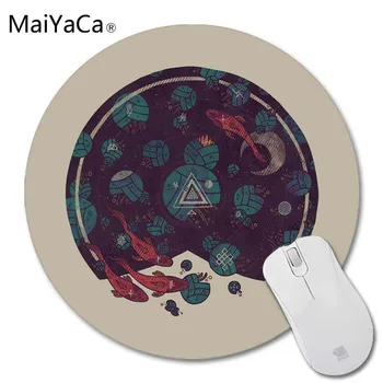 

MaiYaCa Amongst the Lilypads Blue Lotus Nightfall the Mountai New Small Size Round Mouse Pad Non-Skid Rubber Pad 200mmX200mmX2mm