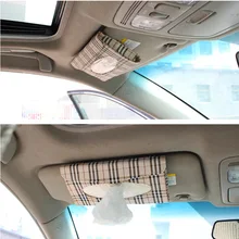 PU leather Auto Car sun visor Tissue box accessories holder Paper napkin clip