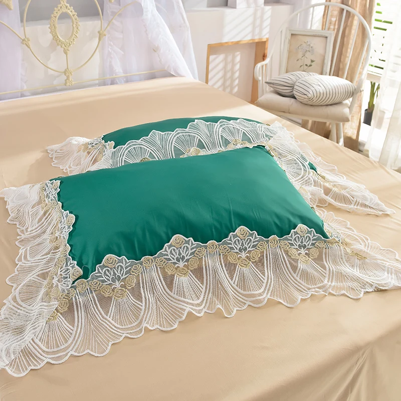 Waliicorners Super soft washed silk Bedding Set Duvet Cover Sheet/fitted sheet Pillowcase King Queen Size lace Bed Linen 15 DSC_0983