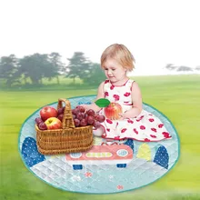 Пляжный коврик 110 см, складные мягкие и моющиеся коврики и детские игрушки для малышей, игровой коврик, органайзер, хлопковый матрас для хранения