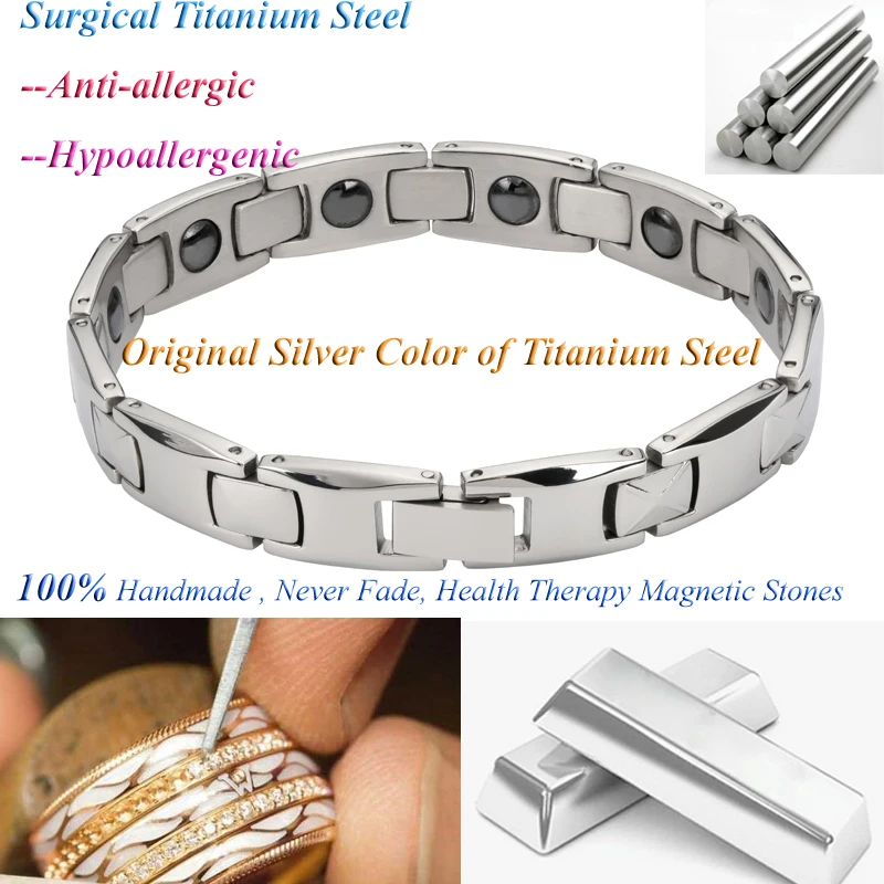 2019 Fashion man Bangles bracelets for men bijoux titanium 316L stainless steel Jewelry charm therapy magnetic bracelet (5)