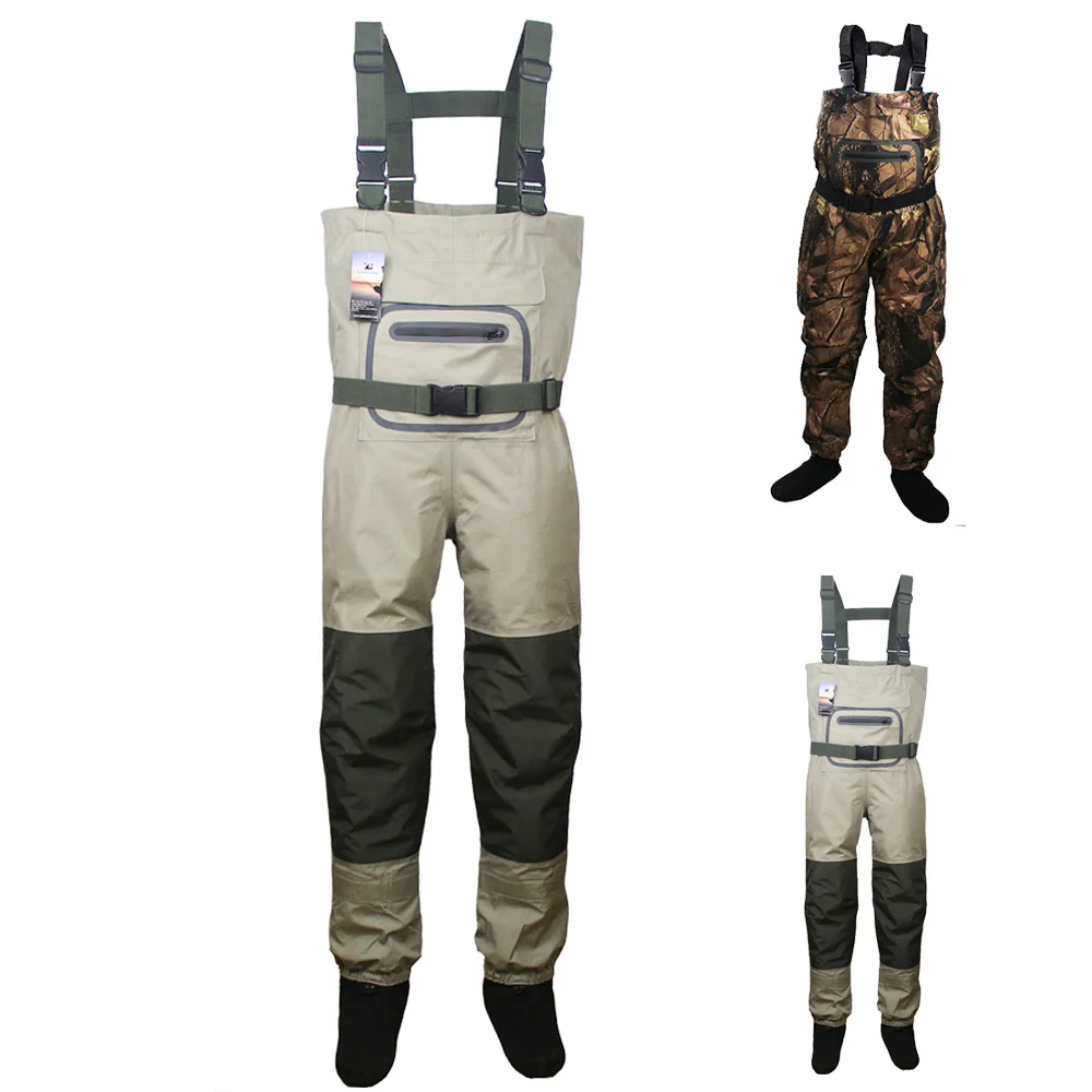 

Fly Fishing Waders Durable Comfortable Breathable Stocking foot Chest Wader for Men and Women