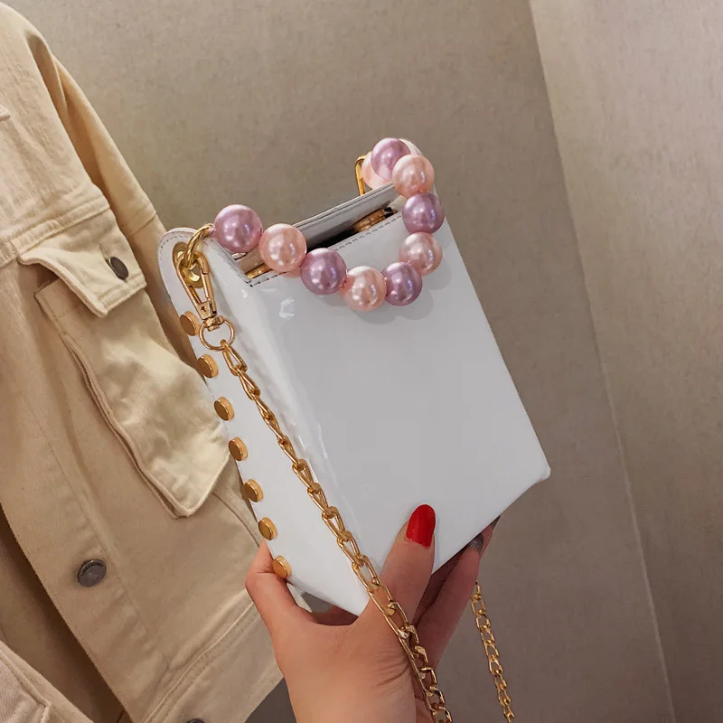 الكورية أزياء المرأة اللؤلؤ حقيبة أعلى مقبض صغيرة رفرف أكياس Crossbody حقائب للنساء مصمم حقائب الفاصل المحفظة 2019