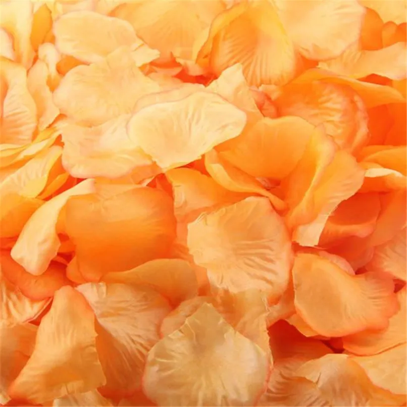 1000 шт. оранжевая Шелковая Роза искусственная лепестки Свадебная вечеринка Цветок сувениры Декор 30RJL17#1T3