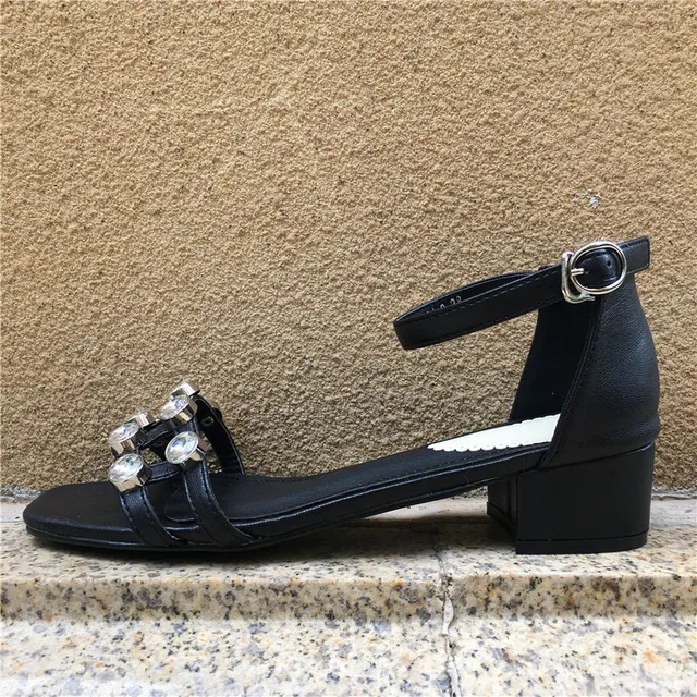 Fashion Ankle Strap Buckle Women Sandals High-heeled Open Toe Rhinestones Thick Platform Summer Shoes Crystal Women Shoes 