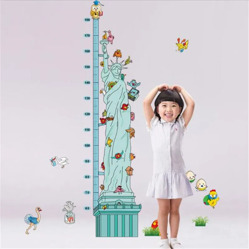 Height Chart Wall Sticker Decor Height Ruler Statue Of Liberty Wall ...
