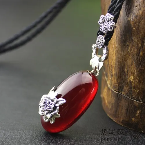 

Purple Fan Silver Sterling Silver Opal Garnet Pendants Female Thai Silver Necklace Pendant God Of Restoring Ancient Ways