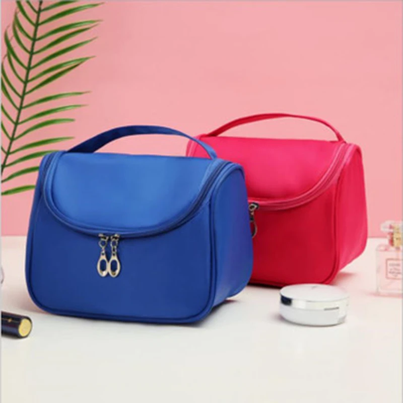 Новинка 2019 года женский портативный косметичка одноцветное цвет большой ёмкость дорожная сумка нейлоновая сумка для хранения мыть мешок
