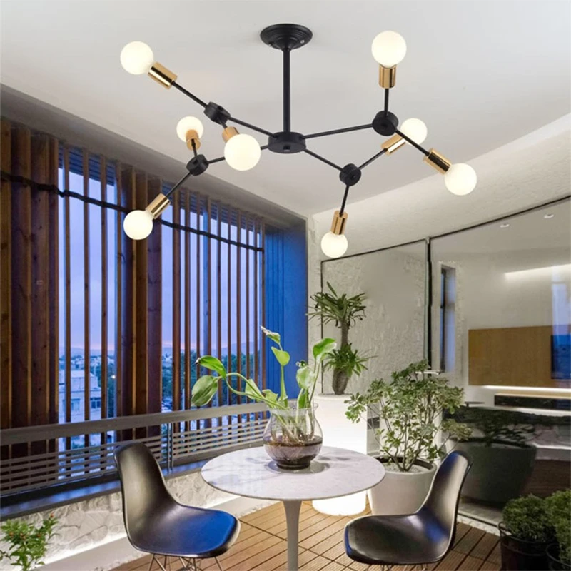 

Nordic Modern Chandelier Living Room Bedroom Restaurant Dining Room Lustre Suspension Creative Personality Industrial Iron Lamps