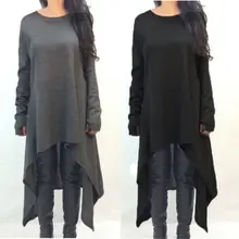 ZANZEA Women Sweater Dress 2018 Autumn Long Sleeve Asymmetric Hem Casual Loose Knitted Midi Vestidos Womens