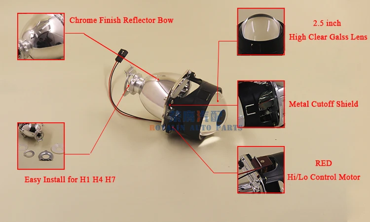 ROYALIN автомобильный Стайлинг 8,1 Versin мини-проектор объектив H1 2," Авто головной светильник Биксеноновые линзы W/Apollo кожухи 3" маски H4 H7 лампы