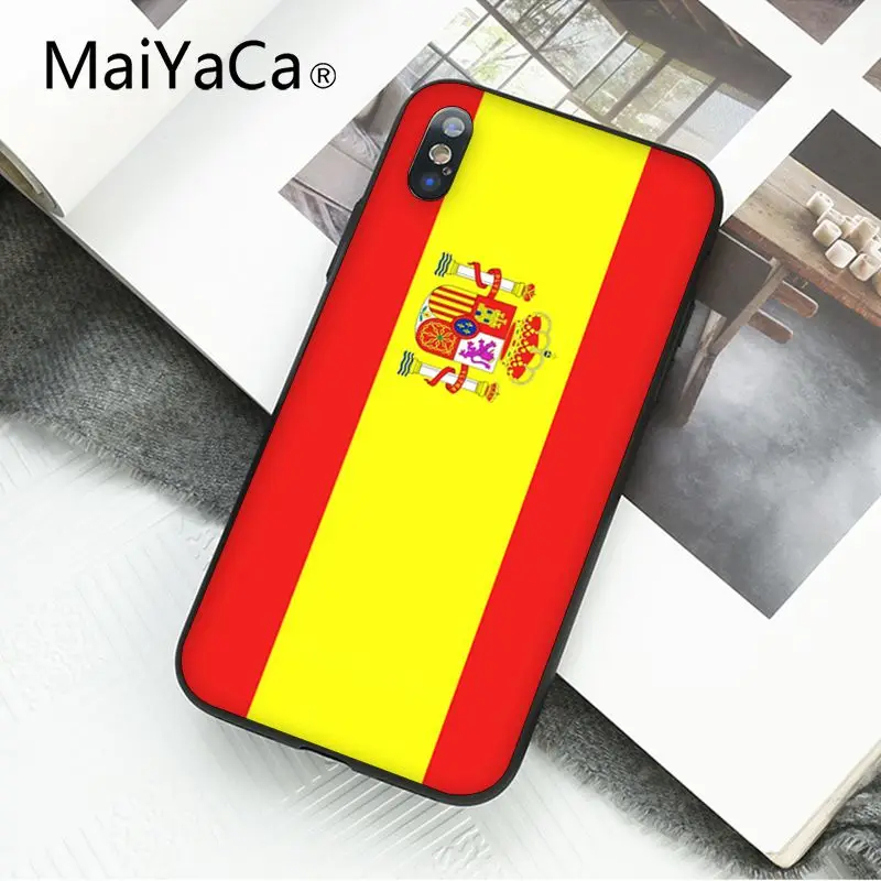 MaiYaCa чехол для телефона с испанским флагом для iphone 11 Pro 11Pro Max 6S 6plus 7 7plus 8 8Plus X Xs MAX 5 5S XR