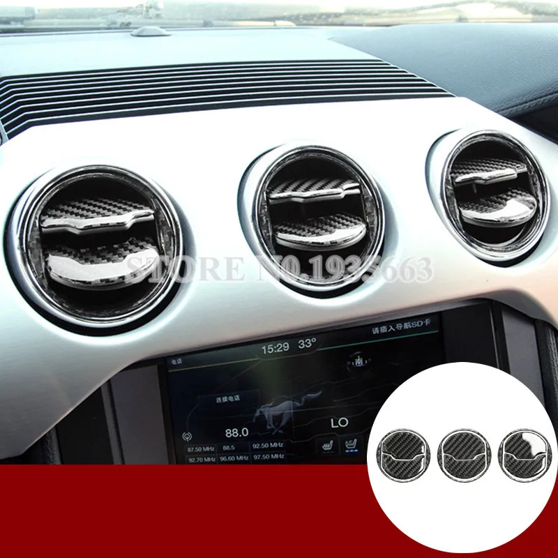 

For Ford Mustang Carbon Fiber Centre Console Air Vent Outlet Cover 2015-2017 9pcs