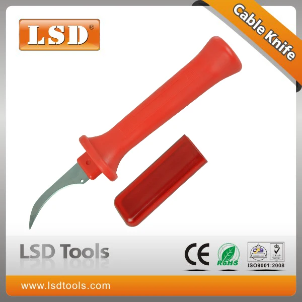 LS 56 electrician knife with fixed hook blade and protective cap cable