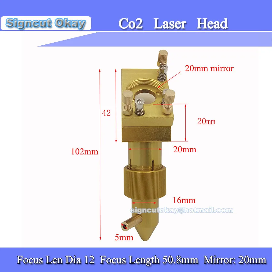 CO2 лазерная головка для фокусировки объектива диаметром 12 FL 50,8 мм для станок для лазерной резки и лазерной гравировки машина с бесплатной