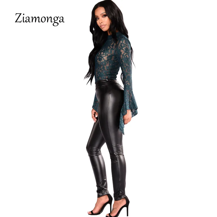 Ziamonga осень зима боди Feminino Romers женский сексуальный комбинезон черный кружевной боди с длинным рукавом женский Macacao Feminino Curto