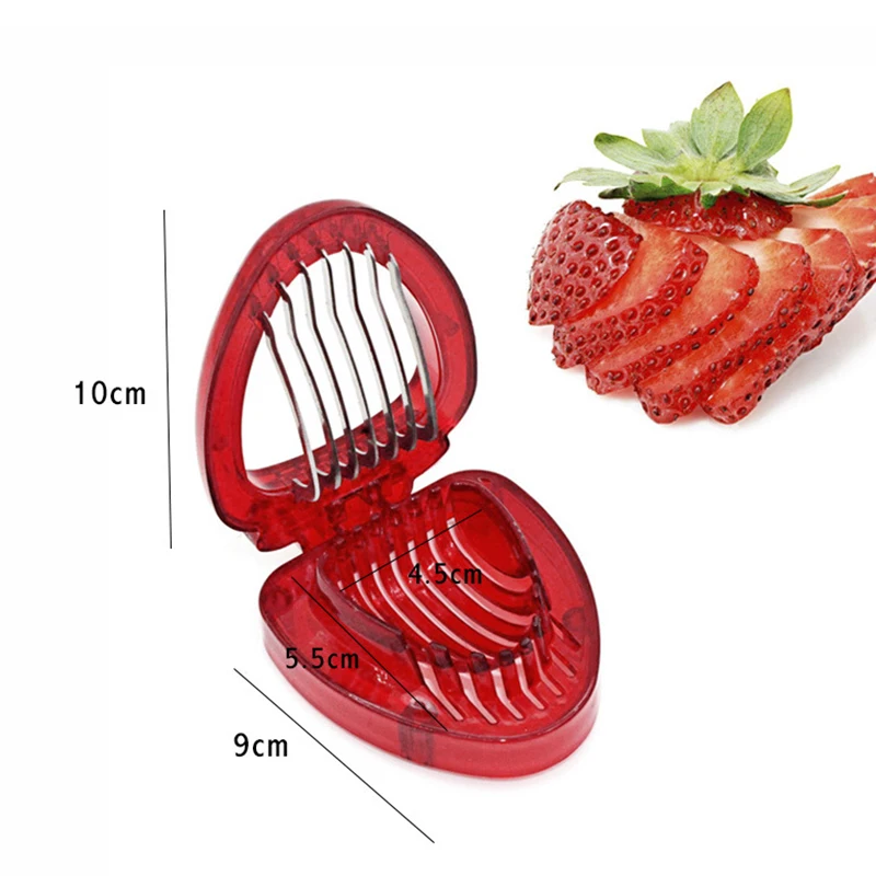 Fruit Slicer 2pc/Set Kitchen Strawberry Slicer Cutter Corer Huller Leaf Stem Remover