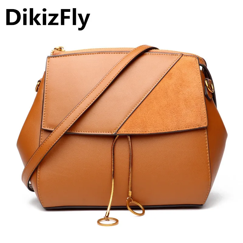

DikizFly Brand High Quality Split Leather Messenger Bags Vintage Female Handbags Woman Bag Bags for women 2017 bolsa feminina