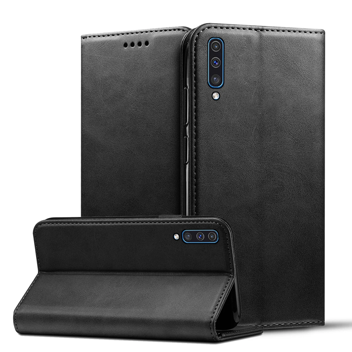 Кожаный чехол для Samsung Galaxy A50 A40 A30 A20 A10 телячья кожа PU Бумажник Флип Kickstand Броня