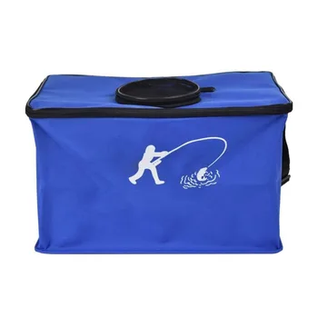 

High Quality Outdoor Canvas Fishing Bucket Folding Water Tank Support Live Fish Bucket Fishing Supplies Random Color Delivery