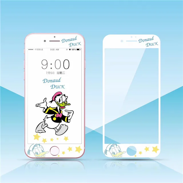 Мультфильм шаблон полное покрытие закаленное стекло для iPhone 6 6S 7 8 плюс Защитная пленка для экрана - Цвет: 71