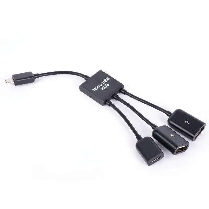  3 Port Micro USB OTG Hub Power Charge Adapter Cable for Android Tablet Cellphone 