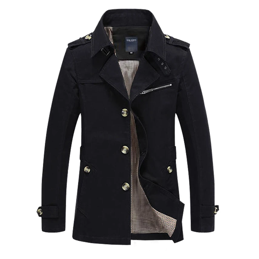 Men 2016 Fashion Brand Male Jackets Solid Color Double-Breasted Chest Jacket Coats Mens Jackets Windbreaker winter jacket men