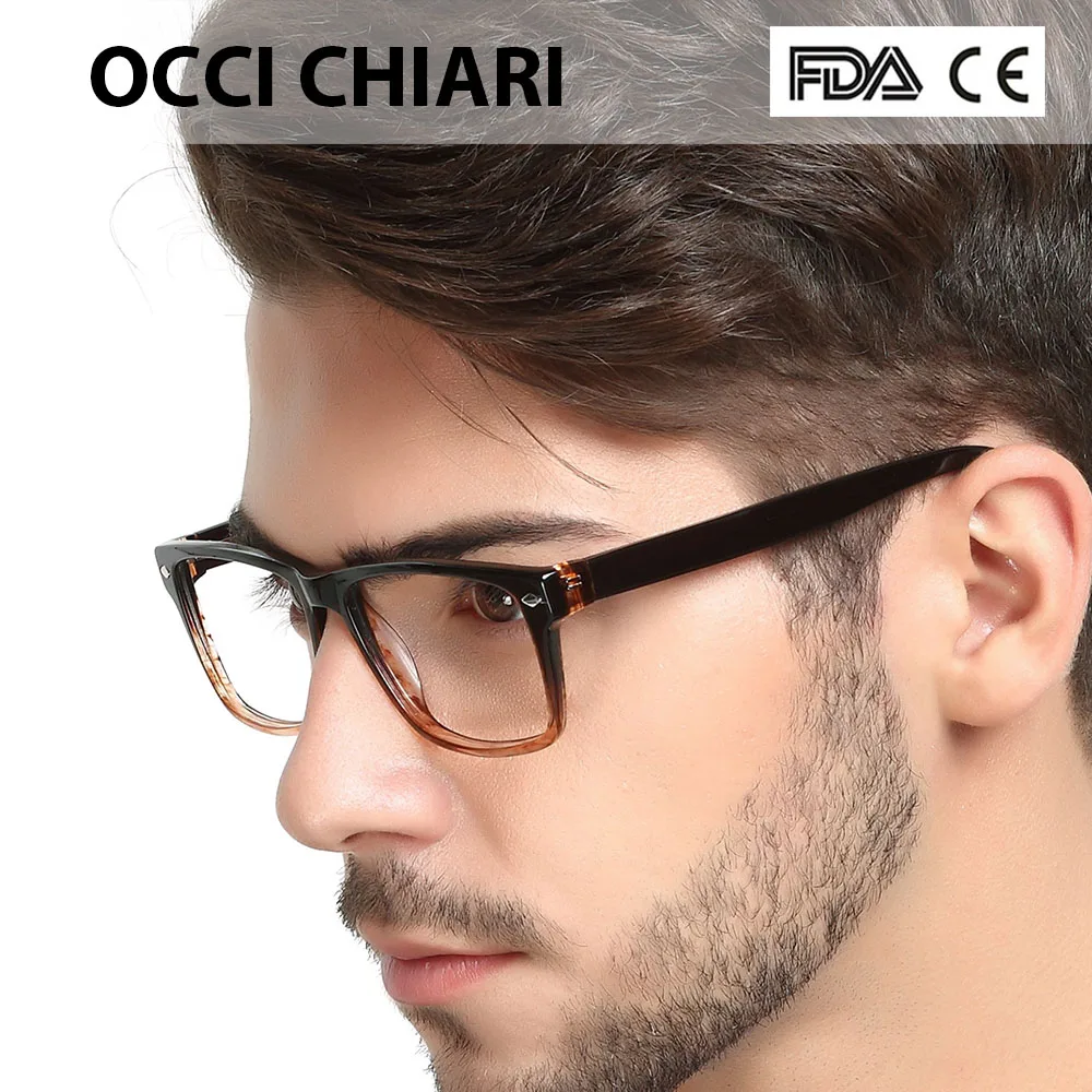 2018 High Quality Glasses Fashion Square Black Male Acetate Eyewear