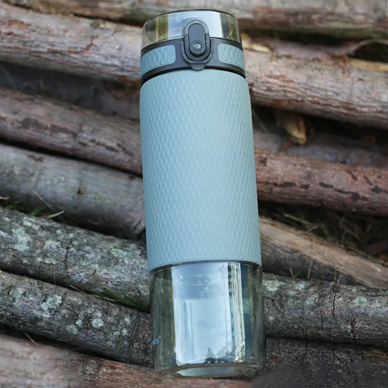 

UZSPACE 700ml Tritan Sports Water Bottles Creative Portable Buckle Lemon Fruit Tea Filter Shaker Drink Bottle For Water BPA Free