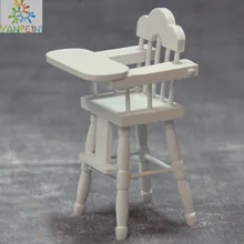 Детский высокий стул с отделкой из красного дерева кукольный домик мебель 1/12 шкала KT01
