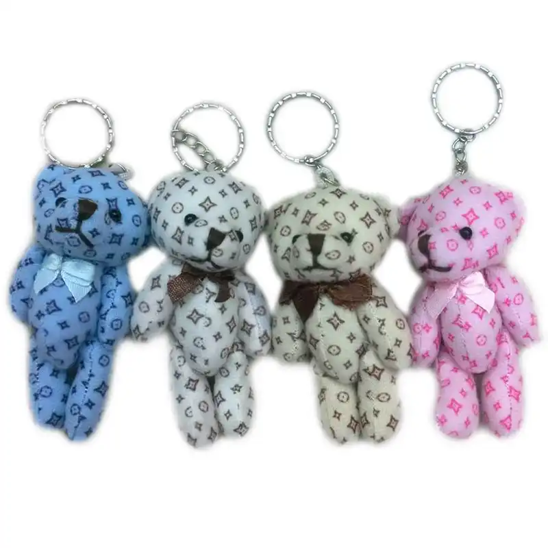 blue teddy bear keychain