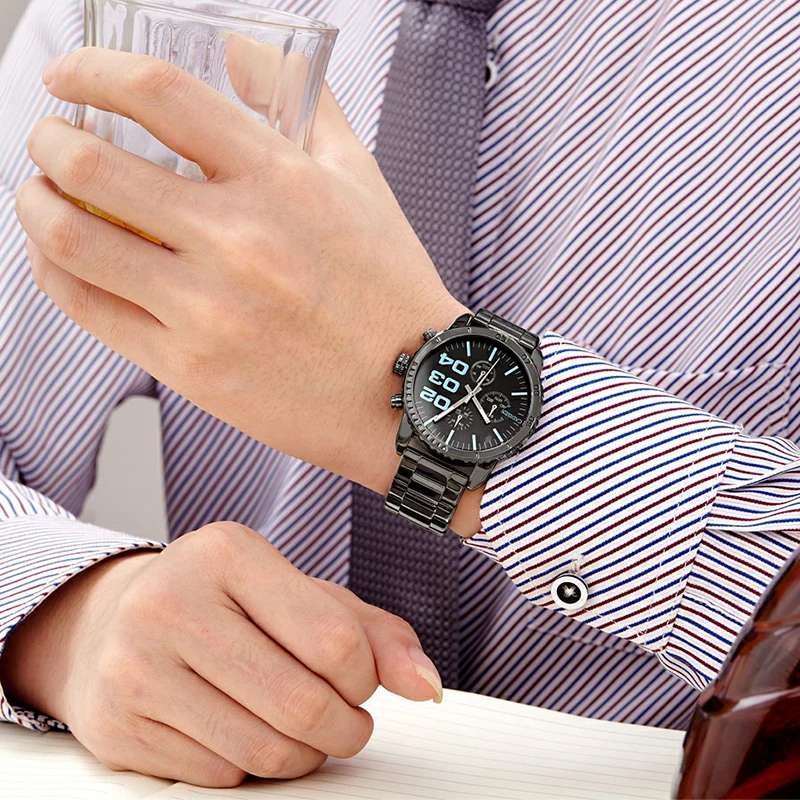 Cadisen часы мужчины luxury brand Швейцарский reloj relogio masculino военная кварцевые полный