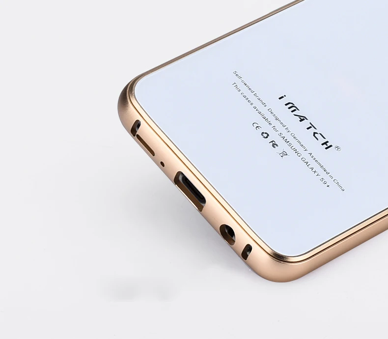 iMatch Aviation Aluminum Alloy Metal Bumper Tempered Glass Back Cover Case for Samsung Galaxy S9 & Samsung Galaxy S9 Plus