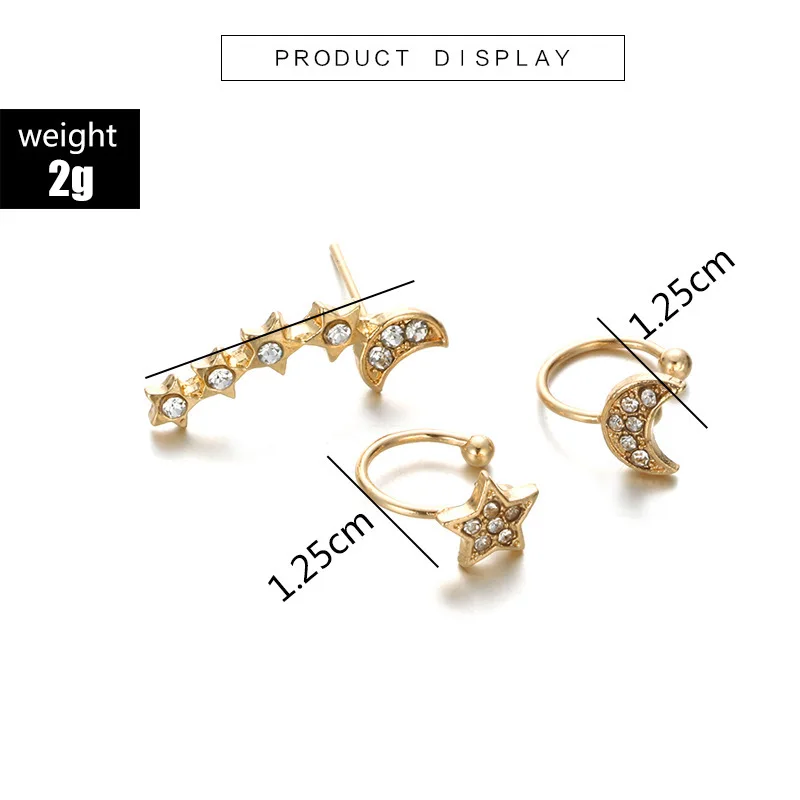 Artilady маленькая серьга-кольцо с кристаллами Звезда Луна обруч серьги золото цвет серьги для женщин ювелирные изделия