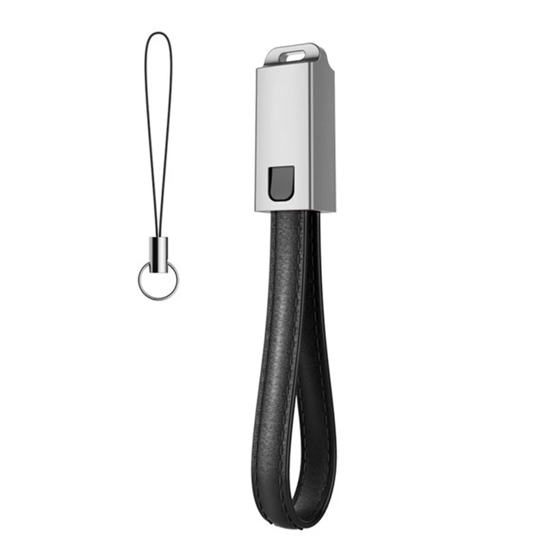 Black Брелок кожаный USB кабели Android для samsung Xiaomi IOS 10, 2.1A кабель зарядки type C кабель для iPhone X 8 7 6 5 iPad зарядное устройство - Тип штекера: Black