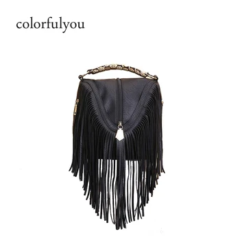 

High quality Tassel mini Shoulder Bag Women Vintage Middle zipper Handbags Ringe Satchel small Crossbody Bag Bolsas Femininas