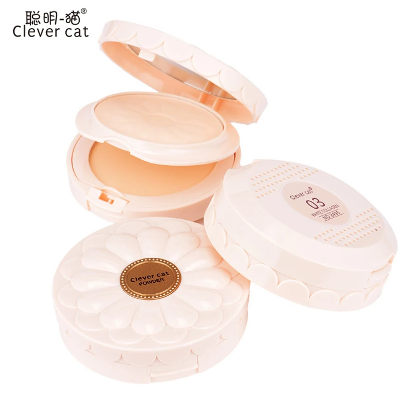 

Clever cat brand Oil control Brighten Skin colour Dry and wet dual-use Powder cake Facial contour modification Double layer of p